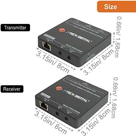 J-Tech Digitális 4K@60Hz HDMI Extender Át Cat 5e/6 Ethernet-Kábel 230Ft HDMI Hurok Ki, PoC, HDR, Downscaler, EDID Át/Másolás Dual IR Keresztül