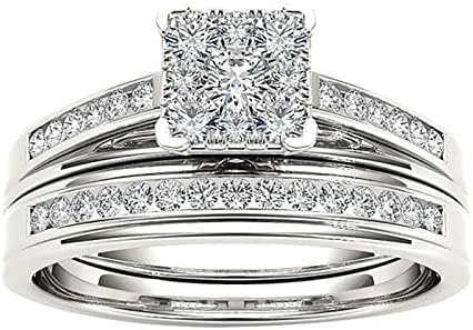 2023 Új Cirkon Intarziás Gyűrű Pár gyűrűt, Amerikai Klasszikus Ékszerek Európai Gyűrűk Nők Ékszerek Gyűrűk (Ezüst, 10)