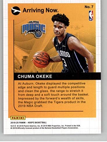 2019-20 Panini Hoops Már Érkezik 7 Chuma Okeke Orlando Magic RC Újonc NBA Kosárlabda Trading Card