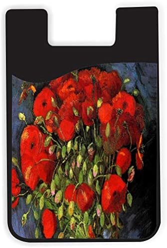 Van Gogh Pop Art Piros Narancssárga Design - Szilikon 3M Ragasztó Hitelkártya Stick-a Pénztárca Tok iPhone/Android Galaxy Telefon Esetekben