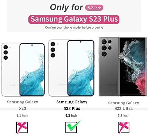 PIXIU Samsung Galaxy s23 Plusz esetben 2DB Edzett képernyővédő fólia&1 db Len Camara Védő, nagy teherbírású 3 Réteg (Szilikon+Műanyag) Ütésálló
