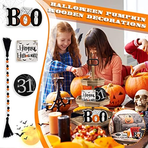 LIKESIDE Halloween lakberendezés Halloween Dekoráció, Beltéri Hálaadás Sütőtökös Rakott Tálcával Dekoráció, Kézműves Otthoni Asztali