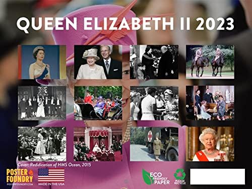Queen Elizabeth II-a 2023-as Fali Naptár Havi Lóg Tervező Inspiráló Művészeti Anglia Királyi Család Írni Rács 24 Hónap Előnézet, illetve 2022