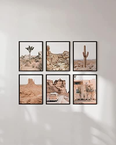 HAUS, VALAMINT SZÍNÁRNYALATOK Sivatagban Zamatos Keretes Wall Art - Készlet 6 Botanikus Nyomatok Sivatagban Wall Art, Kaktusz Művészeti