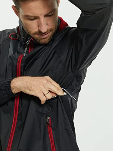OSHHO Kabátok Női - Férfi Zip Kapucnis Széldzseki Kabát (Szín : Fekete, Méret : Kicsi)