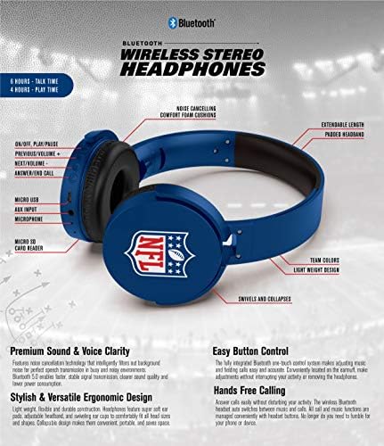 SZÁRNYALNI NFL Vezeték nélküli Bluetooth Fejhallgató