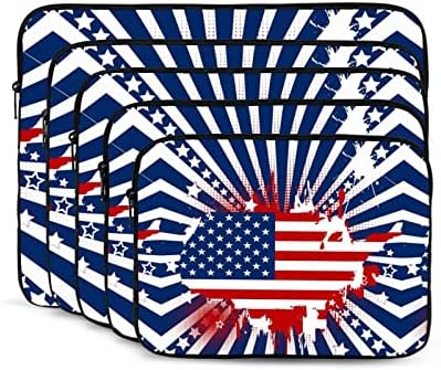 Amerikai Zászló Térkép Laptop Táska Divat 17 Hüvelykes Laptop Sleeve Hatásának Ellenálló, Erős, Anti-Vibrációs, Könnyű Számítógép