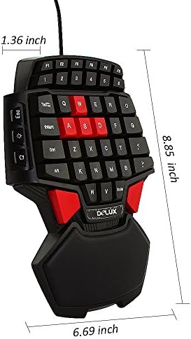 Delux T9 46-Kulcs Egyedül Vezetékes Gaming Billentyűzet Szakmai Ergonomikus Gameboard