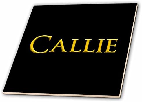 3dRose Callie elegáns lány baba nevét Amerikában. Sárga, fekete varázsa - Csempe (ct_351368_1)