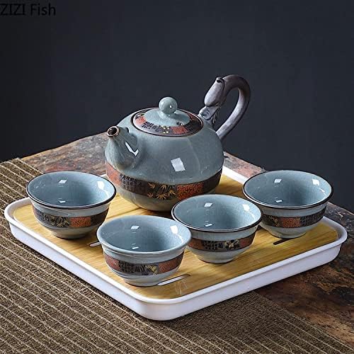 RAZZUM Kínai kung fu-ja Tea Set Set Kínai Utazási Kung Fu Tea-Készlet Kerámia Hordozható Tea Csésze, Porcelán Lefedett Tálban Tea Csésze Tea