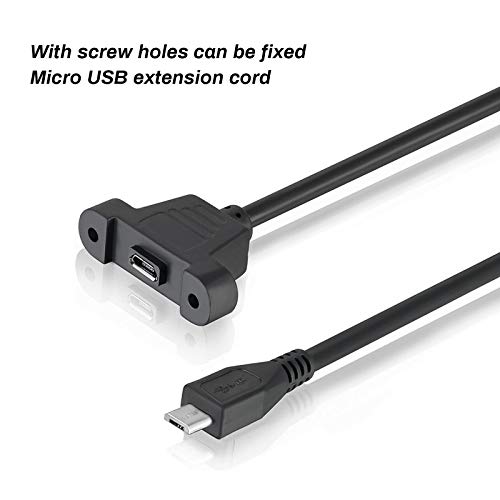 ÉNEKELNI F KFT 1x Micro USB 2.0 5 Pin Férfi-Nő Megtestesülése Kábel, 0,3 M/1Ft Panel szerelő Furat Beleértve a rögzítő Csavarokat