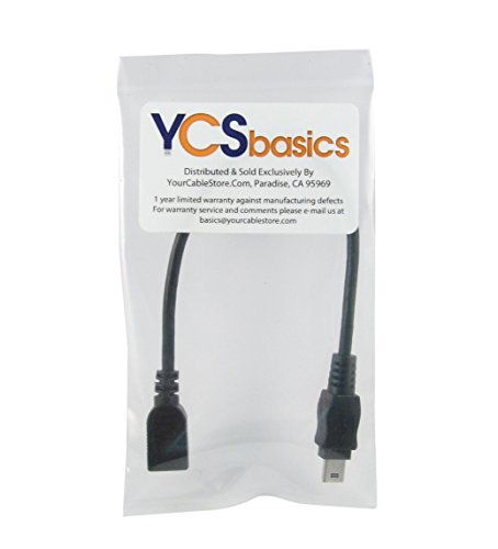 YCS Alapokat Fekete 6 Col-USB 2.0 USB Mini B Férfi-USB Mini B Női Kábel