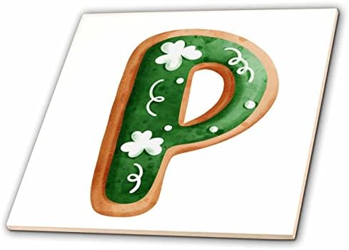 3dRose Aranyos Szent Patrik Nap Képe a Cookie-Monogram Kezdeti P - Csempe (ct-375889-4)