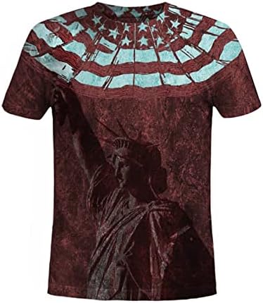 Férfi Újdonság póló Férfi ruházat Grafikus Póló, Alkalmi Tshirt 3D-s 4 július Zászló Mintás Vintage T Laza Fit póló a