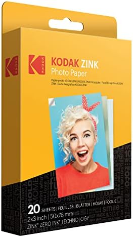 KODAK Lépés Slim Azonnali Mobil Fotó Nyomtató - Készlet: 20 Csomag Zink-Papír-ügy