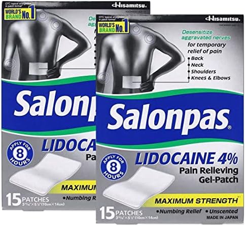 Salonpas LIDOKAIN (2 Csomag 15 Foltok) fájdalomcsillapító Maximális Erőt Gél, Tapasz! (2)