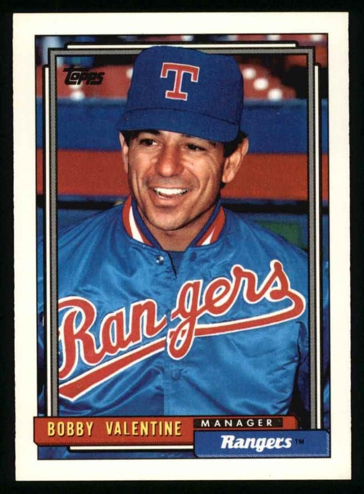 1992 Topps 789 Bobby Valentine Texas Rangers (Baseball Kártya) NM/MT Rangers