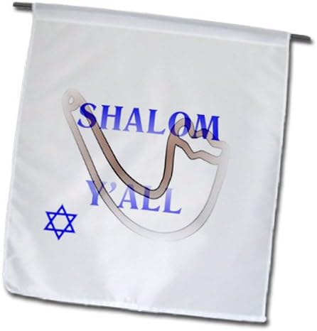 3dRose fl_100942_1 Shalom Yall Kert Zászló, 12 18-Hüvelyk