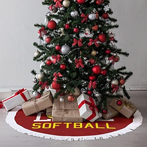 Élő Szeretet Softball karácsonyfa Mat Szoknya Fa Alap Fedezi Bojtos Holiday Party Karácsonyi Dekoráció 48x48