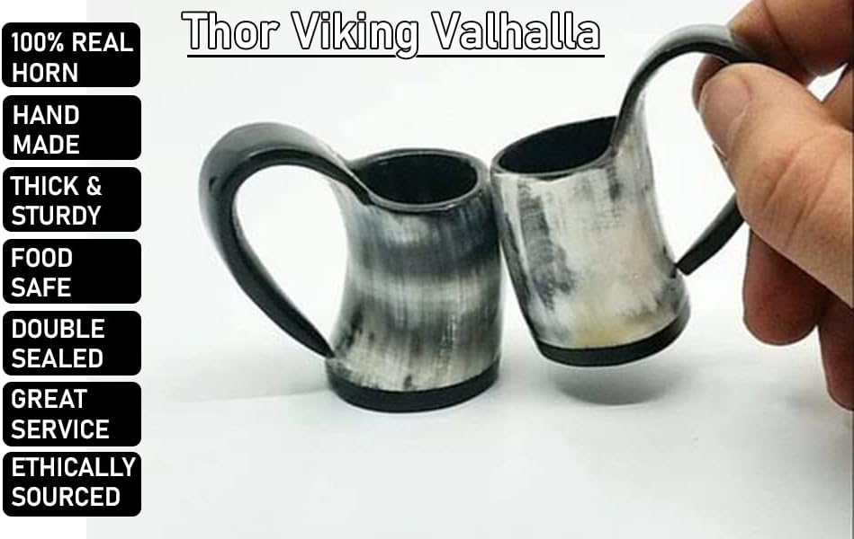 Thor Viking Valhalla Kézműves 3 Inch(Fogantyú Alsó) Kis Szarv Viking Iszik, Bögre, Csésze, Sör, Sör, Bor-70 ml