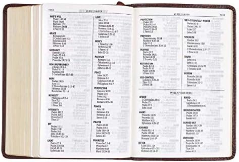 Személyre szabott Biblia Egyéni Szöveget A Nevét KJV Barna Műbőr Kompakt Kis Biblia w/Szalag Piros betűs King James Version Egyedi Ajándék