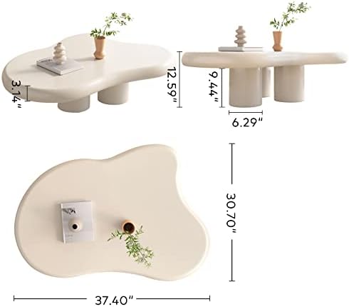 Copklu Felhő dohányzóasztal Fehér Aranyos Fából készült Asztal Modern Krém dohányzóasztal Nappali, Kanapé, Asztal, Irodai Asztal, Elegáns