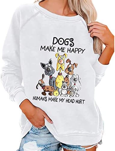 A kutyák Boldoggá Tenni az Embereket, Hogy Fáj A Fejem, Póló, Pulóver, Hosszú Ujjú Tshirt Kutya Szerelmeseinek Póló, Női