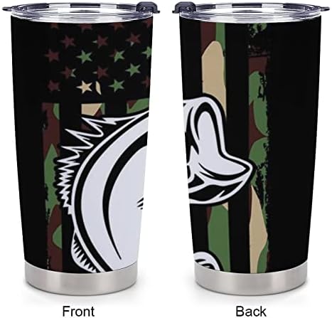 Az Álcázás Amerikai Zászló Basszus Halászati Műanyag Bögre Vákuum Szigetelt Kávét Tartós Autó Kupa Divat Bögre