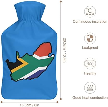 Térkép Dél-Afrika Lobogó Forró vizes Palackot 1000ml Puha Fedél Kivehető Forró Hideg Csomag a Víz Injekció Táska, Kéz, Láb Melegítő