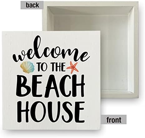 Ország Üdv Strand Fa Doboz Jel Rusztikus köszöntjük a Beach House fadoboz Jel Hullámosabb Dekoratív Jel Blokk Emléktábla
