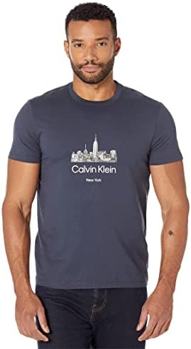 Calvin Klein Rövid Ujjú Skyline NY Logó Crew Neck Tee