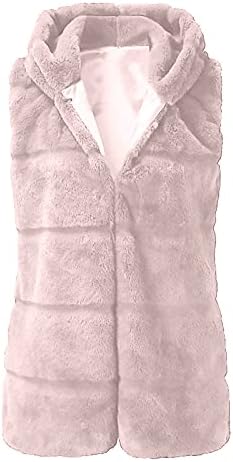 Divatos Kabátok Női Téli Zipfront Kabátban, Elöl Nyitott Fuzzy egyszínű Melegebb Főiskola Illik Sleeless Outdoor Kabát