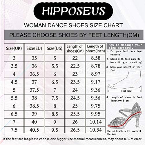 HIPPOSEUS Női Zárt Toe Latin társastánc Cipő Flitterekkel Salsa Tango Scocial Gyakorlat Táncos Cipő,Modell DY225