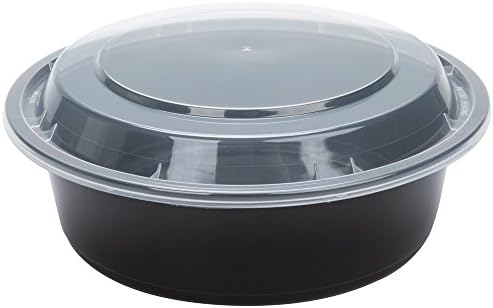 SAFEPRO 32 oz. Fekete Kör Mikrózható Edénybe Átlátszó Fedél, Ebéd Bento Box, (Ügy 50)