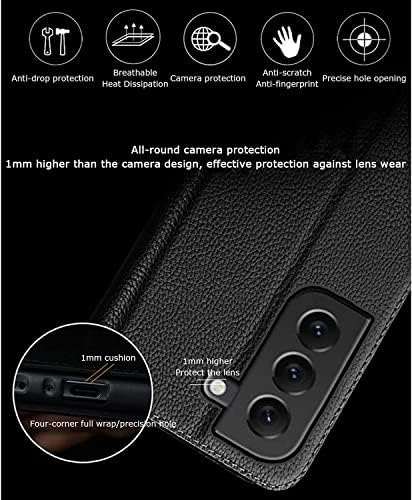SOUMIX tok iPhone 14/14 Plus/14 Pro/14 Pro Max,Valódi Bőrből készült, Ablak, Telefon tok,Flip-Ingyenes Válasz Mágneses Szívó