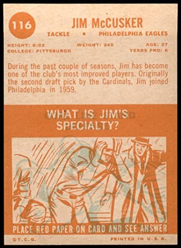 1963 Topps 116 Jim McCusker Philadelphia Eagles (Foci Kártya) EX Sasok Pittsburgh