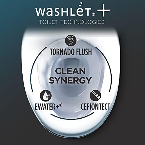 TOTO WASHLET+® Aquia IV kétrészes Hosszúkás, Dual Flush 1.28 0, 9 GPF Wc, valamint a Kortárs WASHLET S500e Bidé Ülőke, Pamut, Fehér - MW4463046CEMGN01