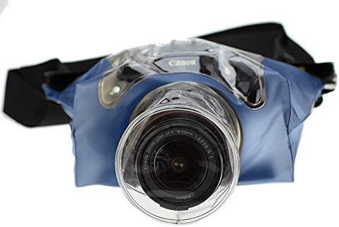 Navitech Kék DSLR TÜKÖRREFLEXES fényképezőgép Vízálló, Víz alatti Ház Esetén/Cover Tok Száraz Táska Kompatibilis A Canon EOS M100