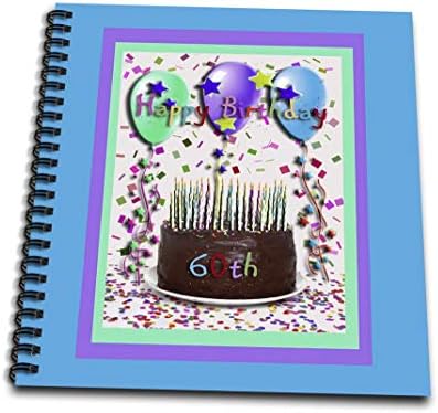 3dRose db_20206_3 Boldog Születésnapot a 60 Csokoládé Torta - Mini Jegyzettömb, 4, 4