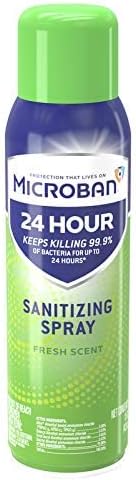 Microban 24 Órás Sanitizing Spray, Friss Illat, 6 doboz/az esetben, 15 fl oz Minden