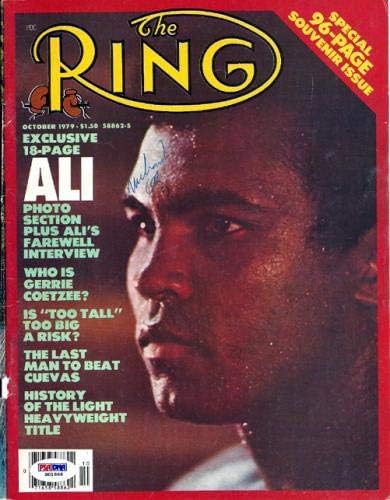 Muhammad Ali Aláírt A Ring Magazin címlapján PSA/DNS S01666 - Dedikált Boksz Magazinok