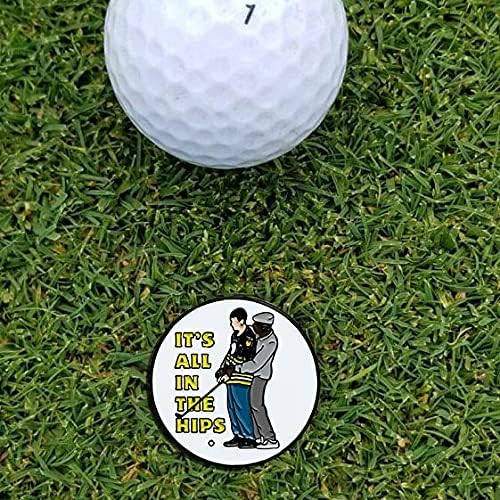 Kiegyensúlyozott Co. Vicces Golf Kalap Klip Zománcozott Mágneses Golyó Marker (3 Csomag)