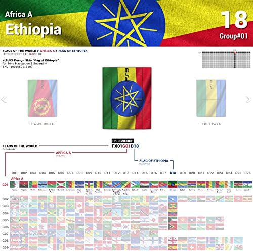 Sony Playstation 3-Superslim-Design Bőr zászló Etiópia Matrica a Playstation 3-Superslim