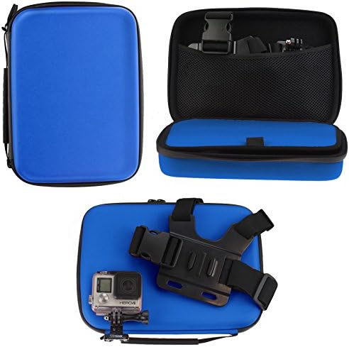 Navitech Kék, nagy teherbírású Masszív Nehéz Eset/Cover Kompatibilis A Muson 4K WiFi Akció Kamera 2.0 Képernyő
