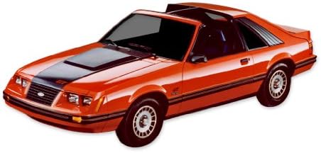 Mustang 1983 1984 GT Bordó Metál, Fekete Matricák & Csíkos Szett - Ezüst GT Deck/Fender Nevek