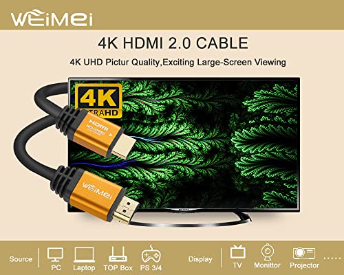 125 Méter 4K-HDMI Kábel 2.0 WEIMEI HDMI Kábel 125ft IC Emlékeztető Támogatja a 4K@60Hz UHD 2160P Ethernet 3D-s ARC -, Arany-Bevonatú