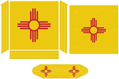 Új-Mexikói Állami Zászló Térkép Aranyos Matrica Bőr Védő Vékony Fedezni PS-4 Slim/PS-4 Pro Konzol & 2 Vezérlő