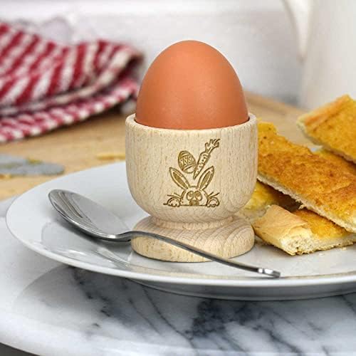 Azeeda 'Nyúl, Sárgarépa & Húsvéti Tojás' Fából készült tojástartó (EC00023102)
