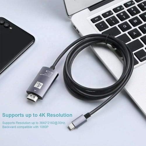 BoxWave Kábel Kompatibilis a Fujifilm X-T200 - SmartDisplay Kábel - USB-C-Típusú HDMI - (6 ft), USB C/HDMI-Kábel a Fujifilm X-T200 -