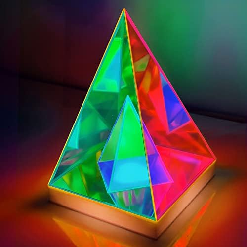 Echorus Holografikus Piramis Lámpa - Kocka USB Szín Változó Éjszakai Fény